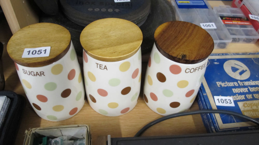 Lot 1051: kitchen storage jars