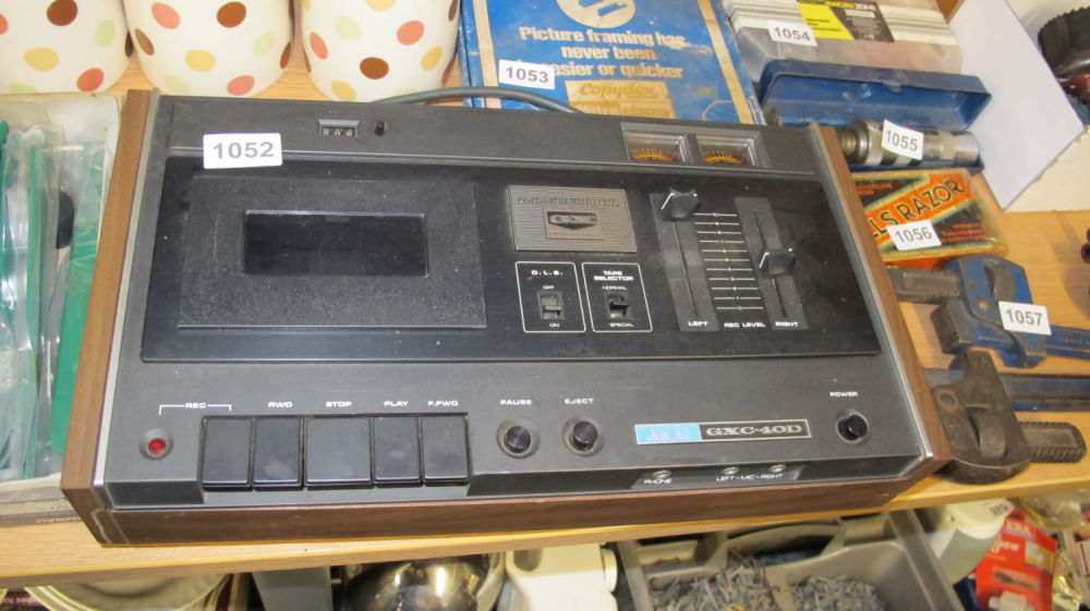Lot 1052: Akai cassette recorder