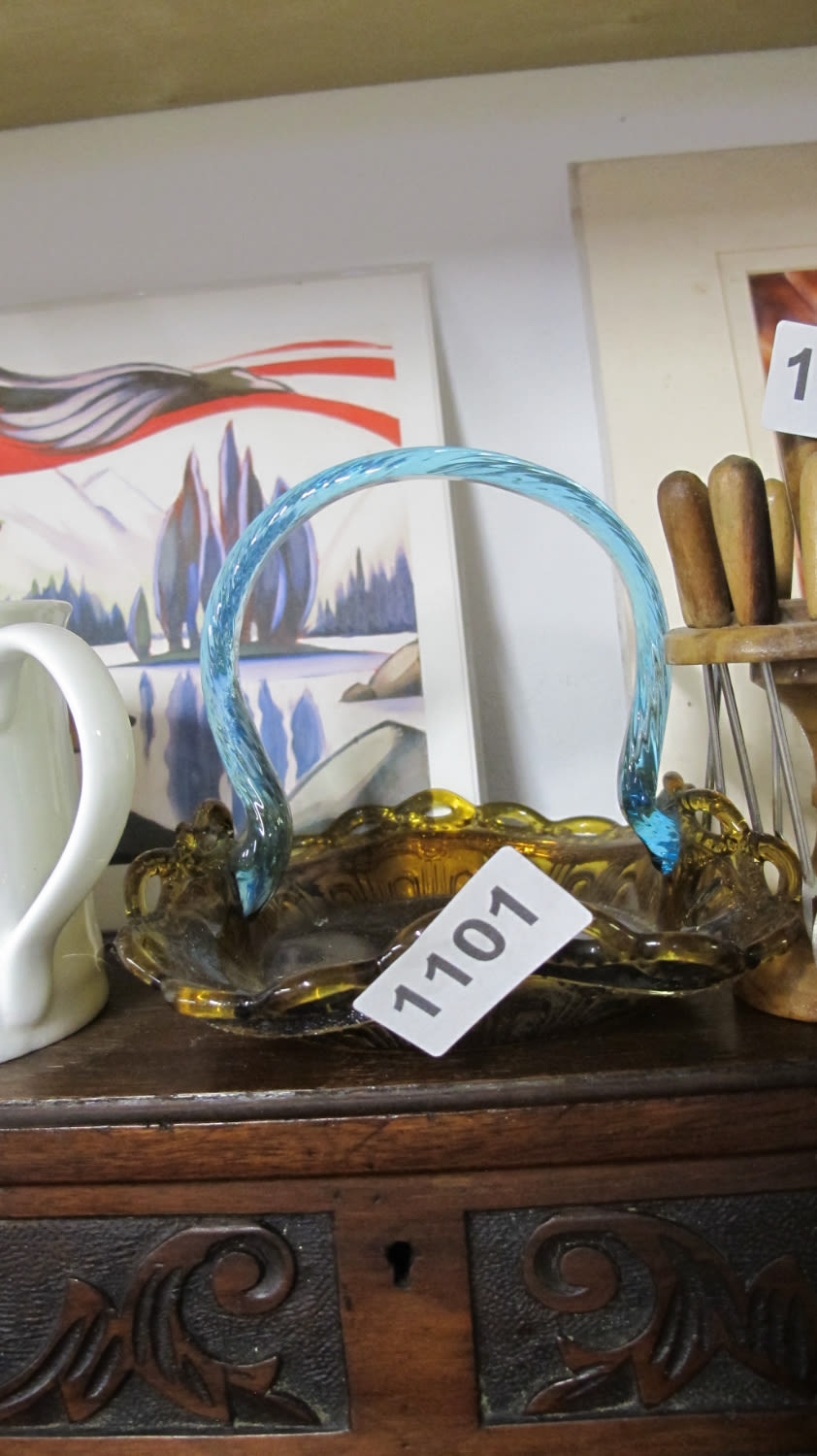 Lot 1101: glass basket