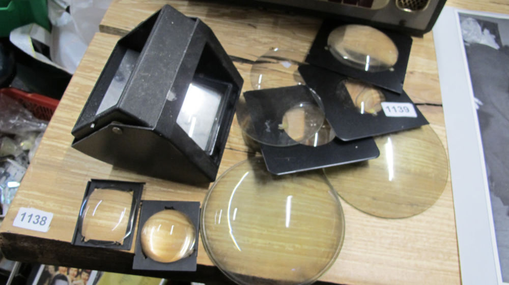 Lot 1139: glass lenses and optics