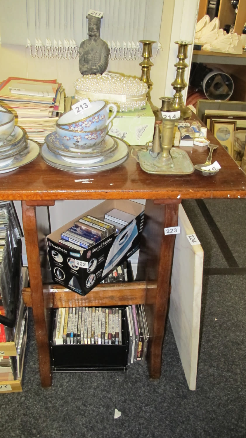 Lot 223: Vintage refectory style side table