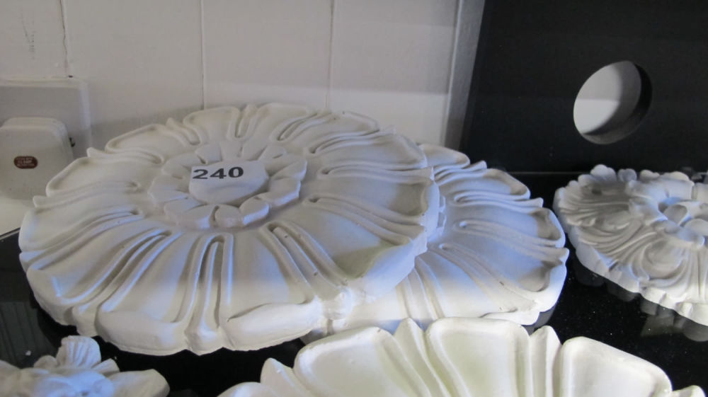 Lot 240: 2 large plaster moulding decorations