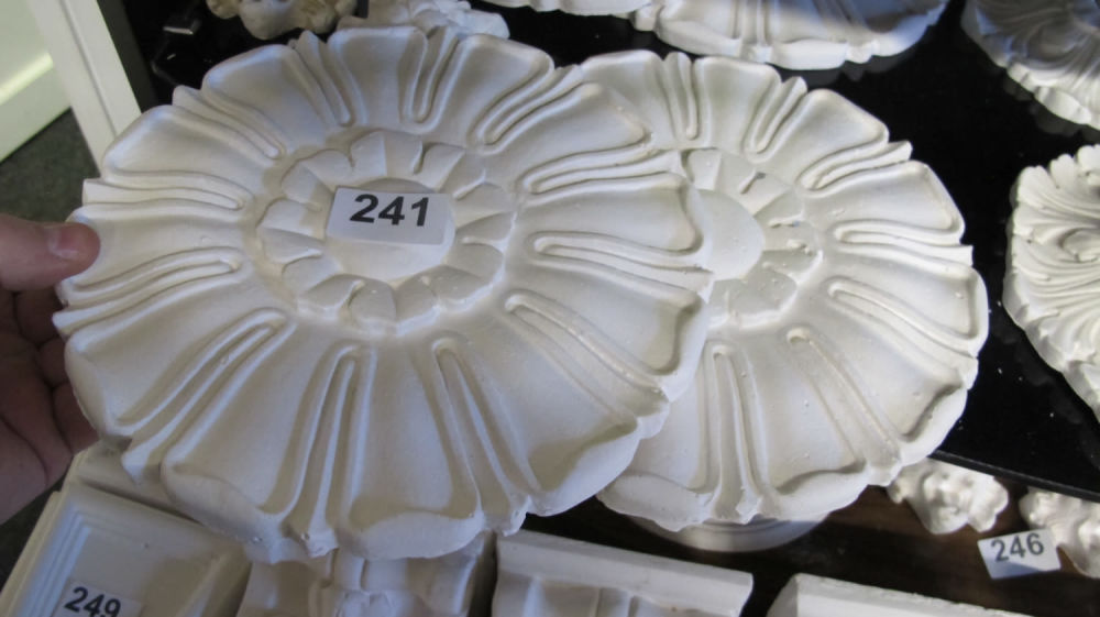 Lot 241: 2 large plaster moulding decorations