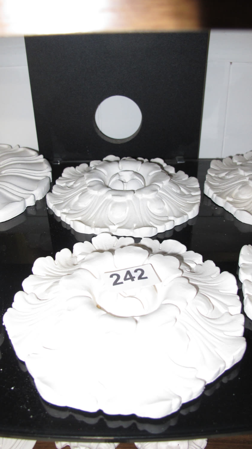 Lot 242: 2 large plaster moulding decorations