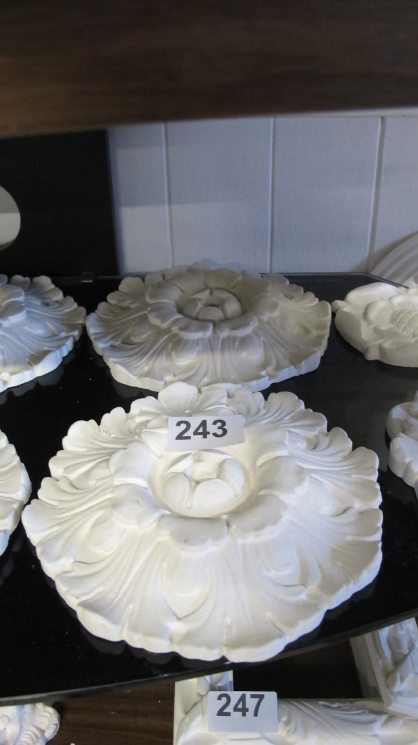 Lot 243: 2 plaster moulding decorations