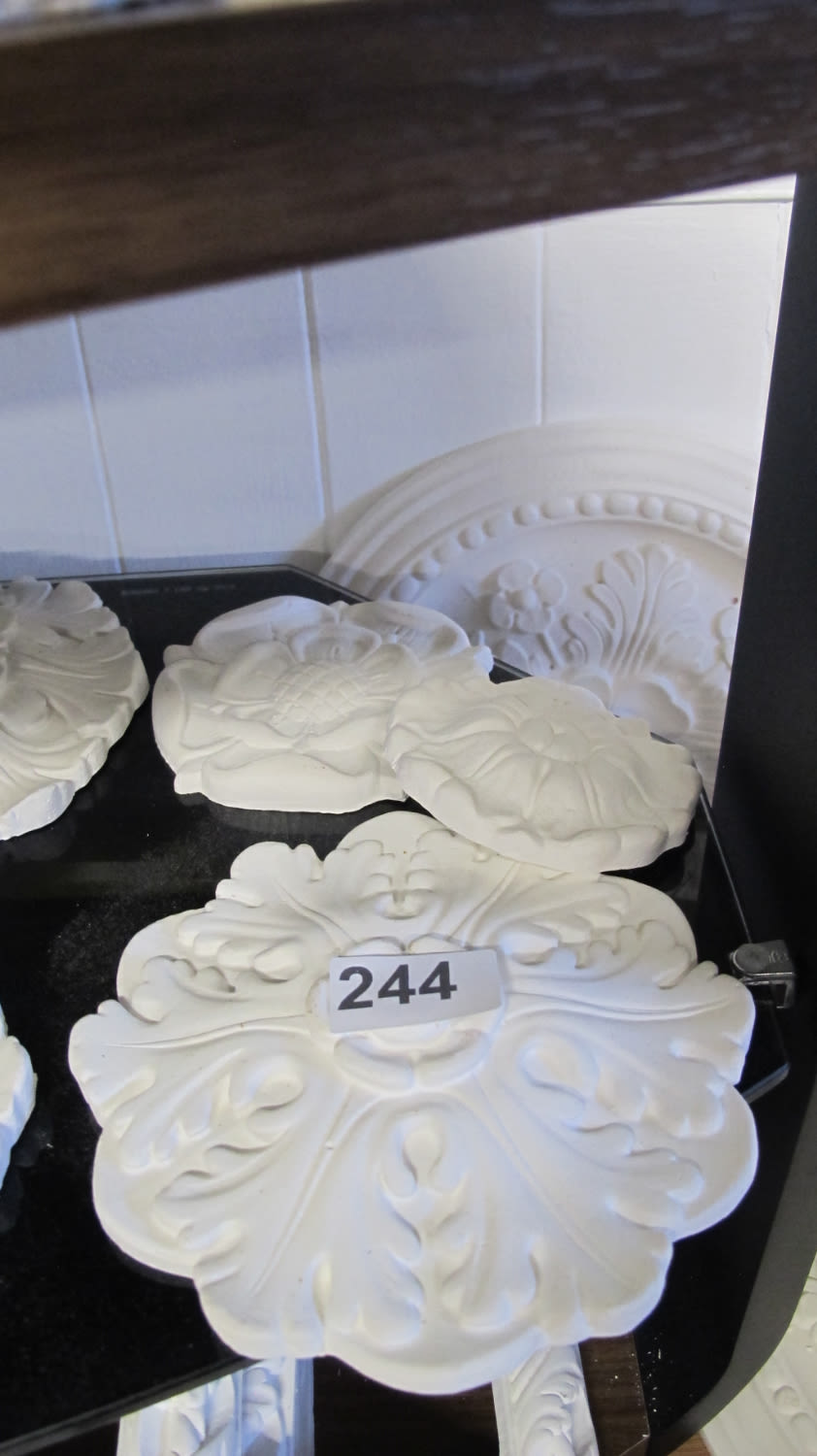 Lot 244: 3 plaster moulding decorations