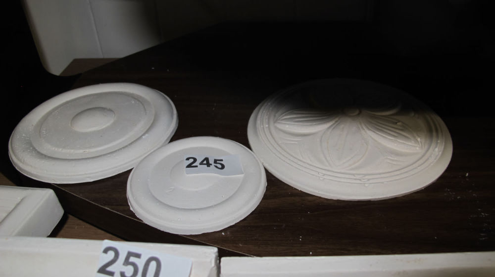 Lot 245: 3 plaster moulding decorations