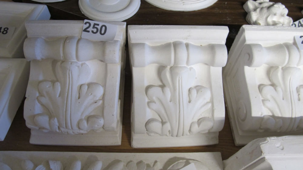 Lot 250: 2 decorative plaster corbels
