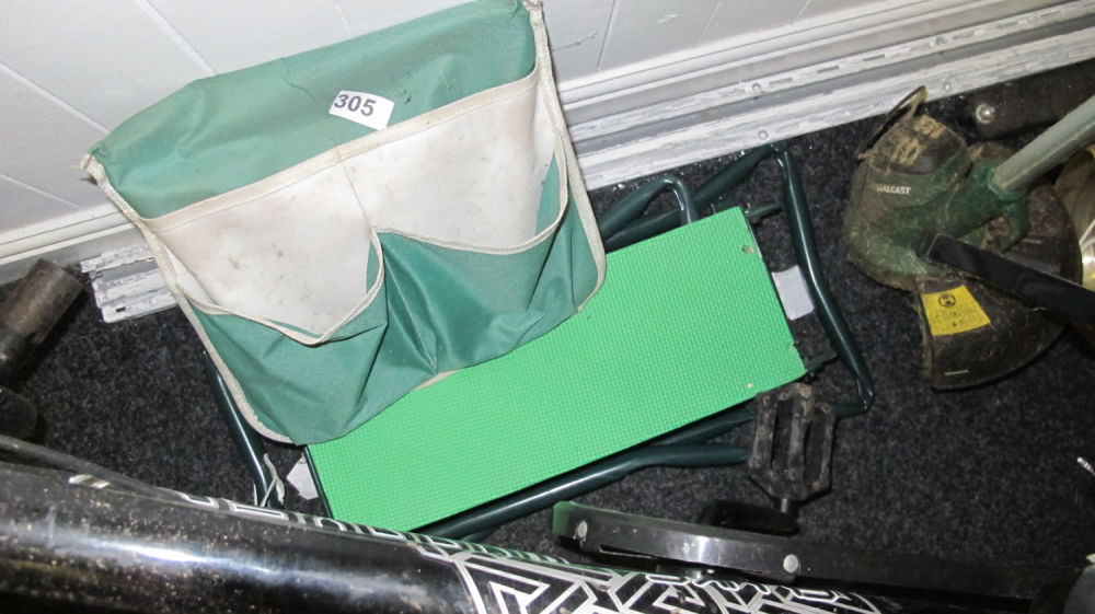 Lot 305: Gardening stool etc.