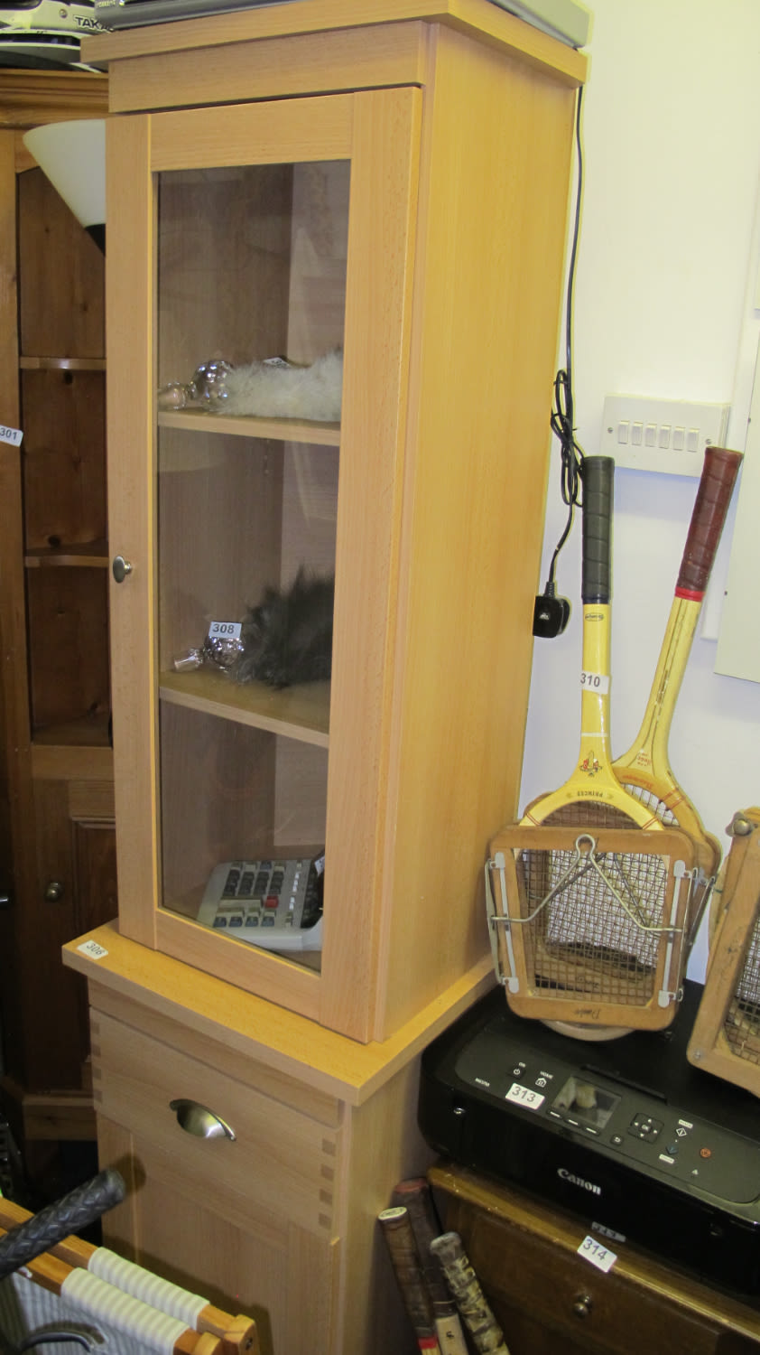 Lot 306: Display cabinet with storage cupboard
