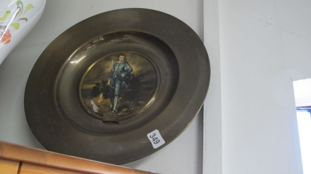 Lot 349: Brass plate with an image of the blue...