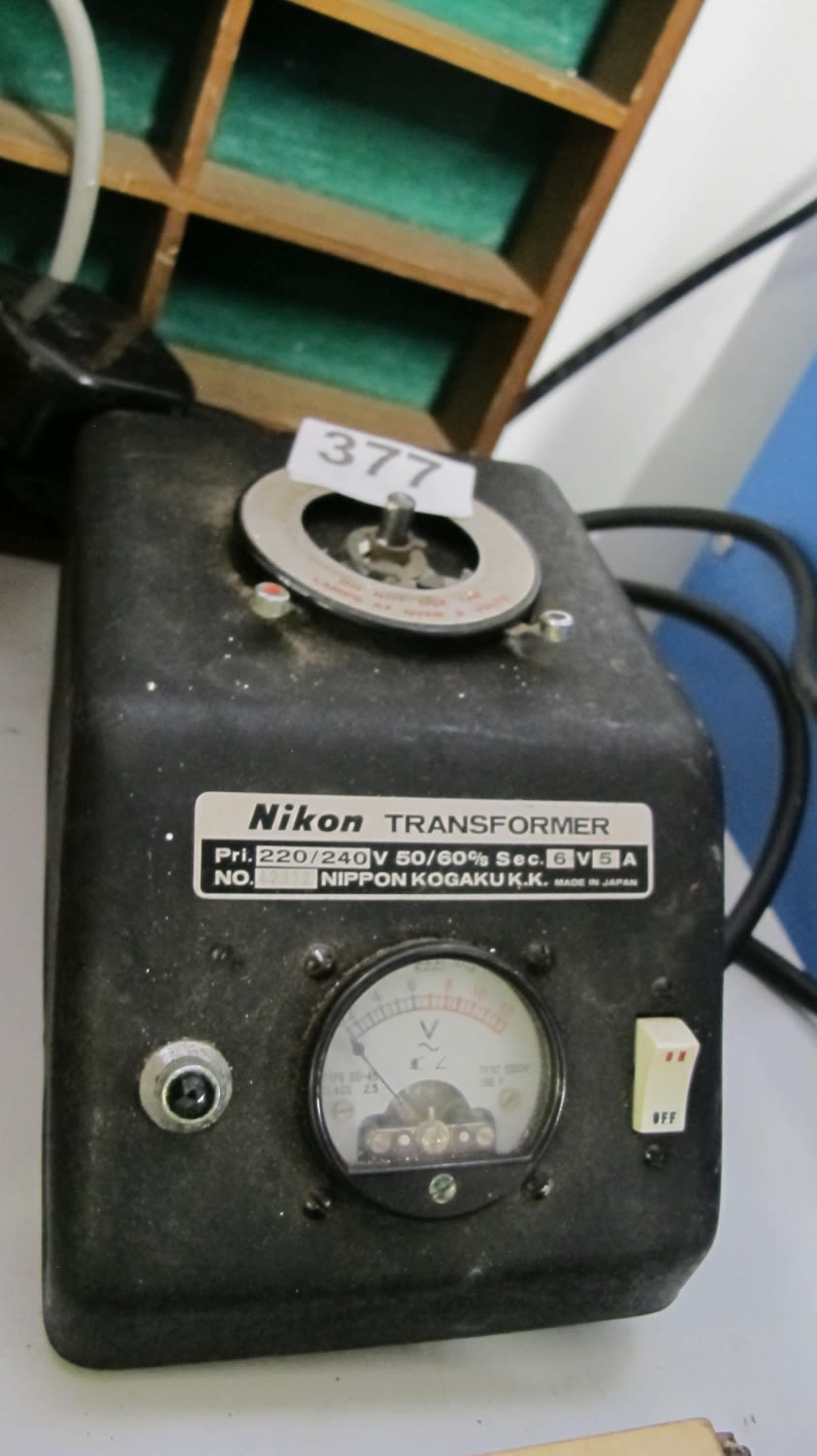 Lot 377: Nikon 6v transformer