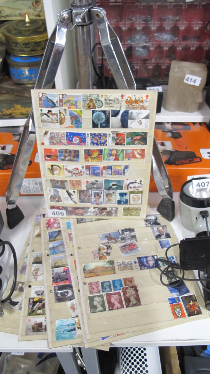 Lot 406: Several sheets of mounted stamps
