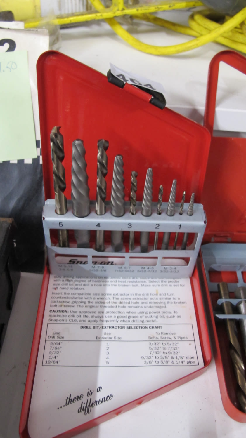 Lot 464: Snap-on drills/extractors