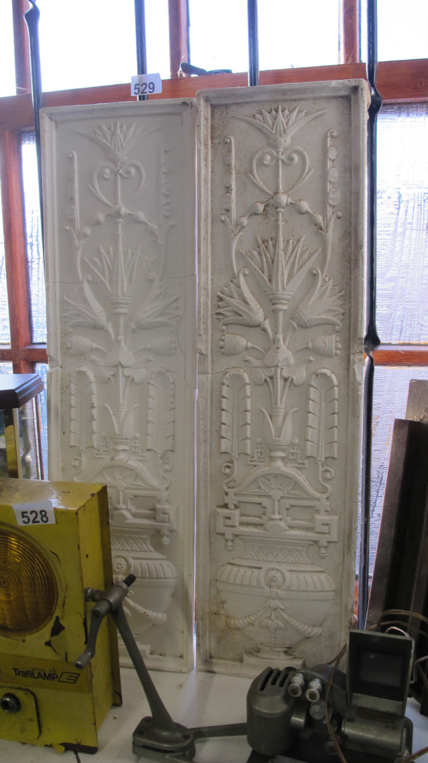 Lot 529: 2 large decorative plaster moulding panels
