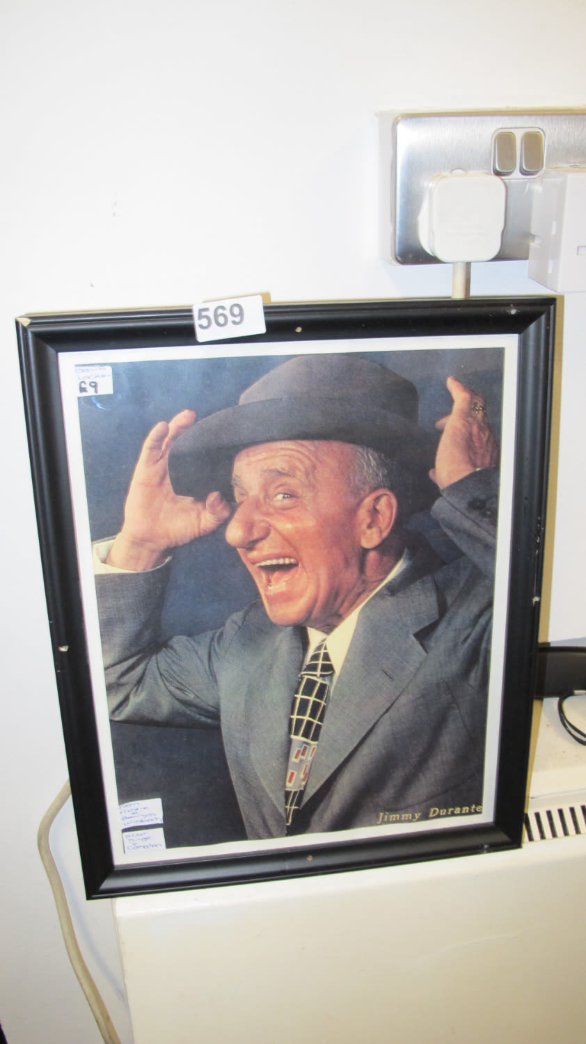 Lot 569: Framed Jimmy Durante picture