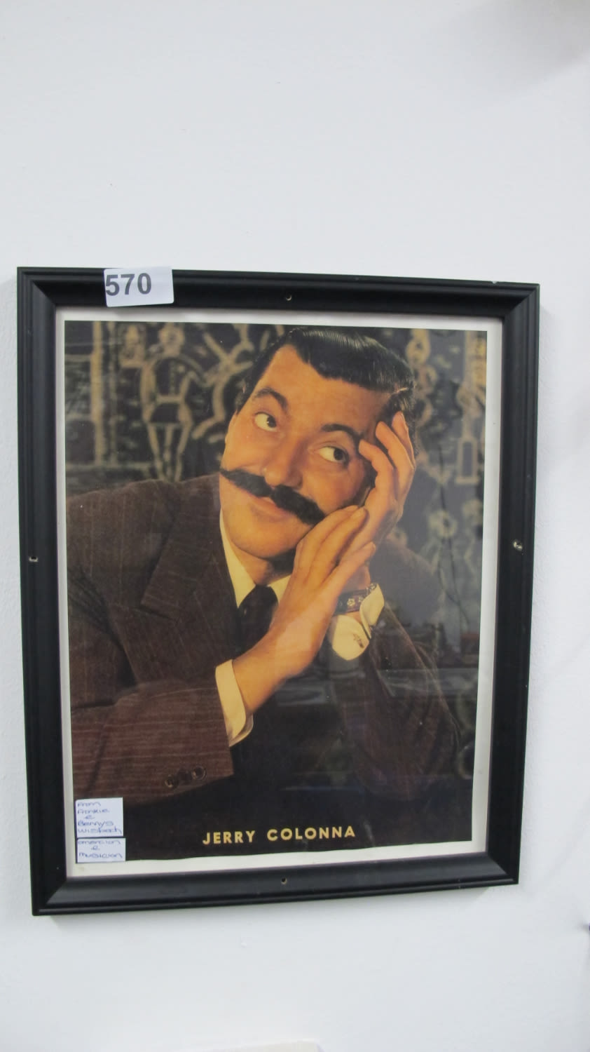 Lot 570: Framed Jerry Colonna picture