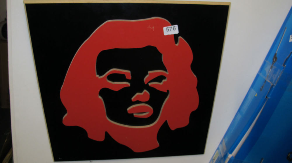 Lot 576: A wooden wall art of Sharon from Eastenders