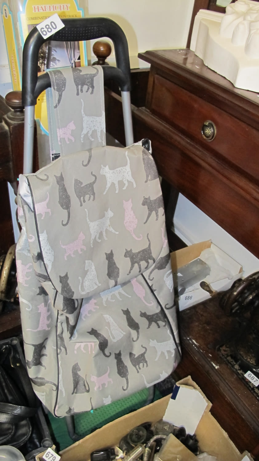 Lot 680: cat themed shopping trolley