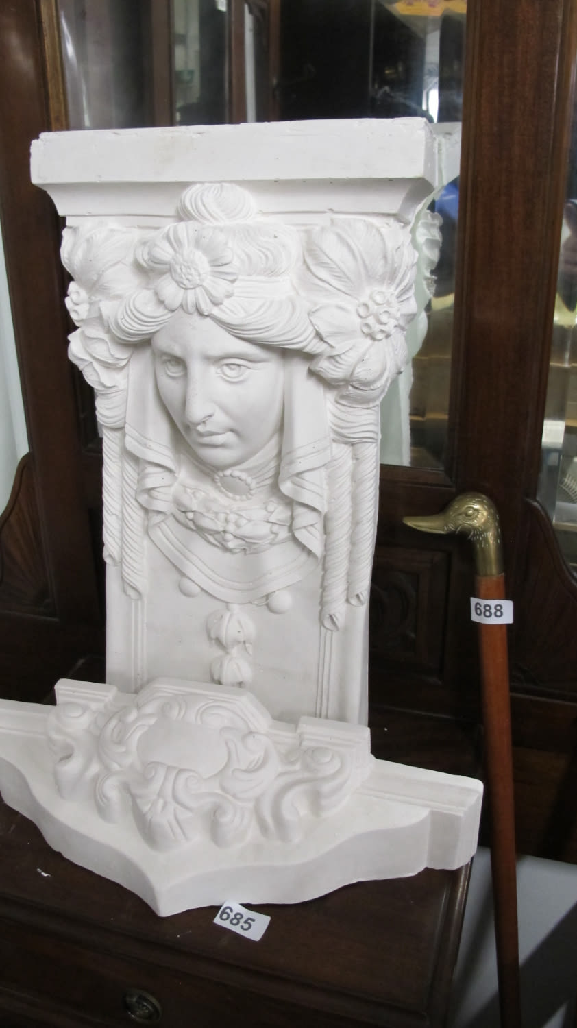 Lot 685: A Beautiful plaster moulding, The base is 44cm...