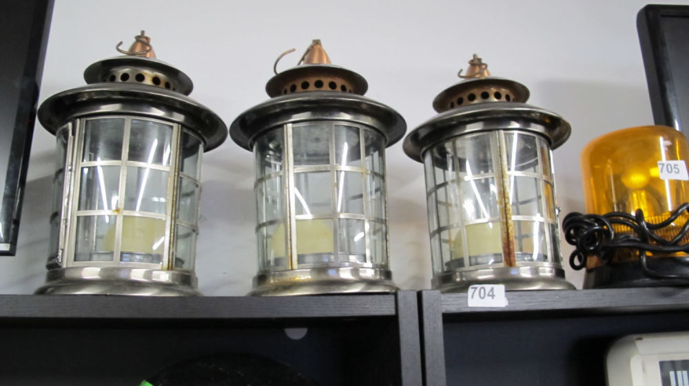 Lot 704: 3 Candle lanterns