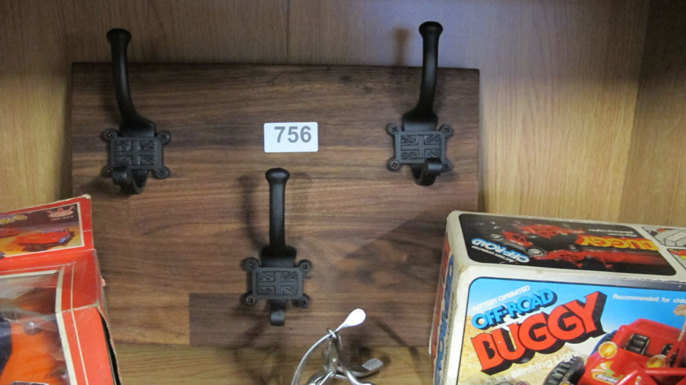 Lot 756: Union Jack coat hooks