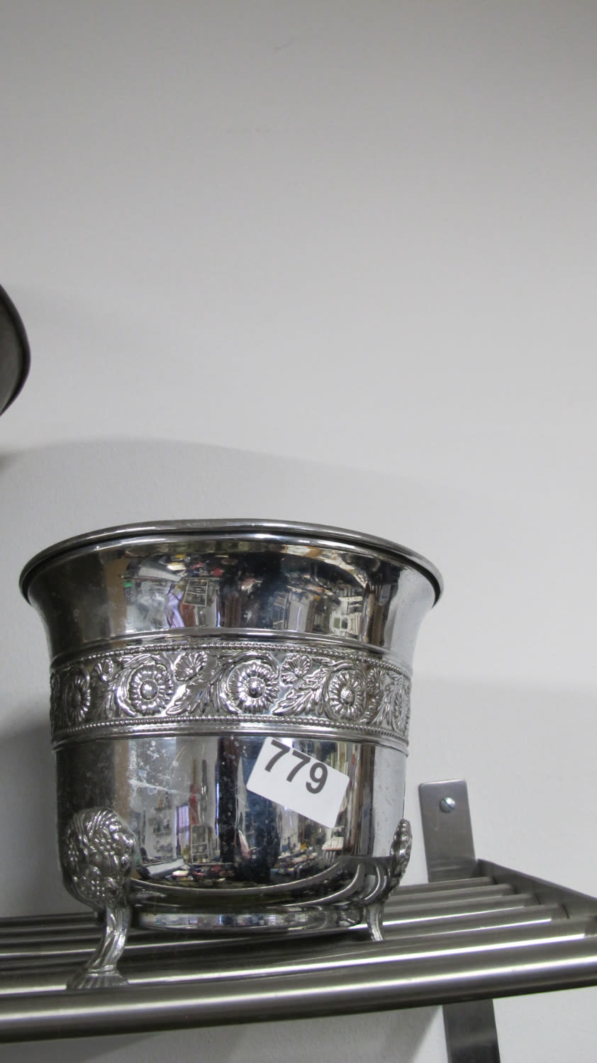 Lot 779: Vintage chromed planter