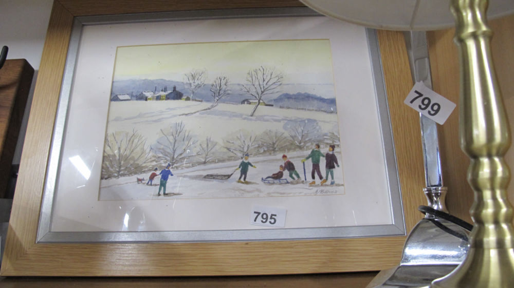 Lot 795: Framed and glazed picture