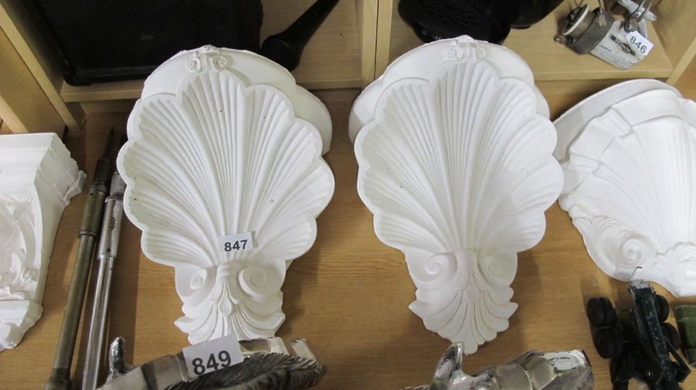Lot 847: A beautiful large pair of plaster corbels with...