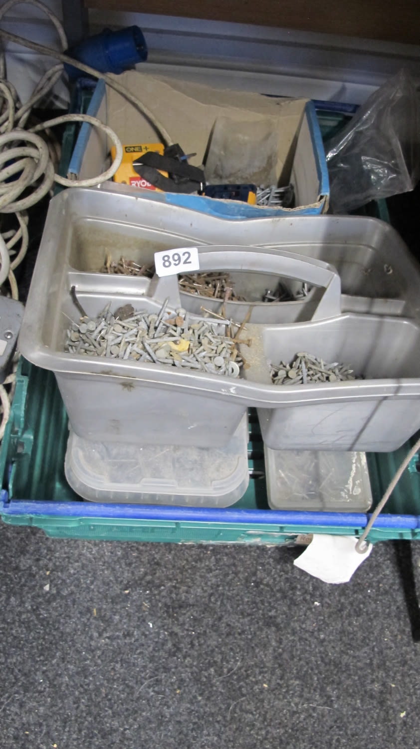Lot 892: A quantity of nails etc.