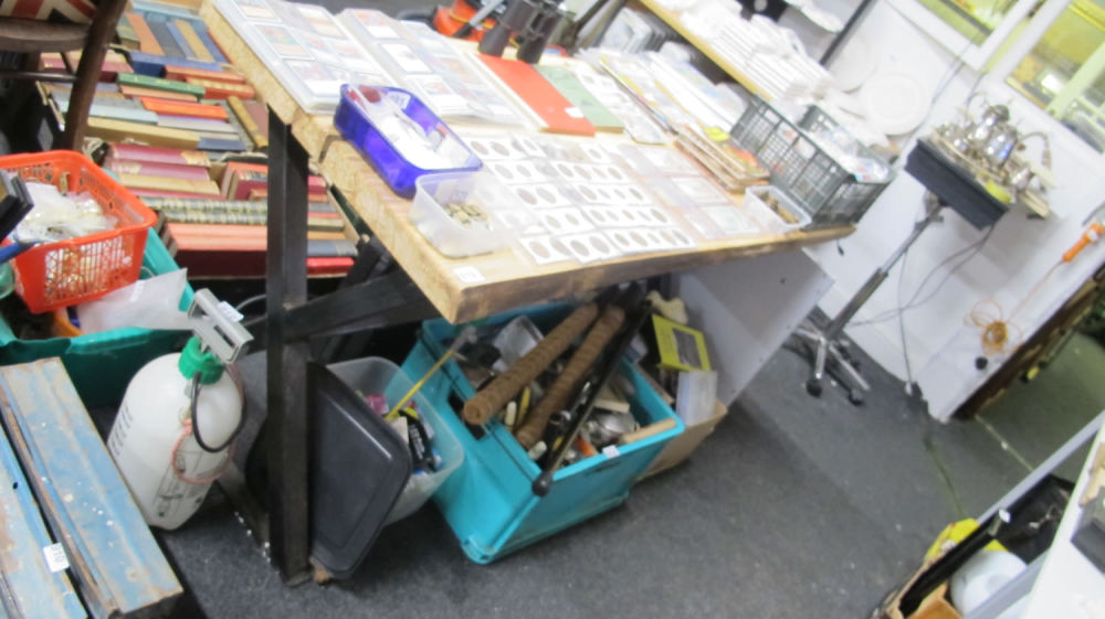 Lot 919: Industrial style designer dinner table