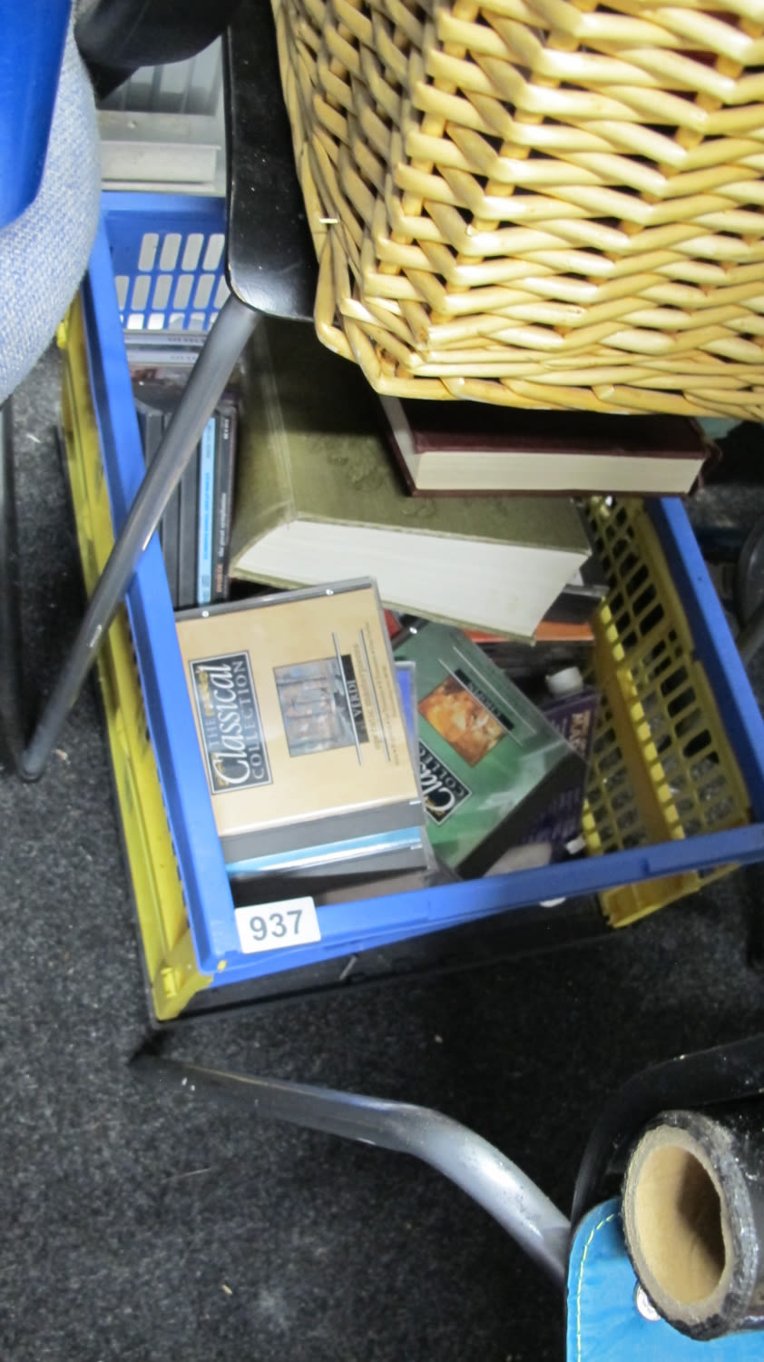 Lot 937: A basket of CD's and books
