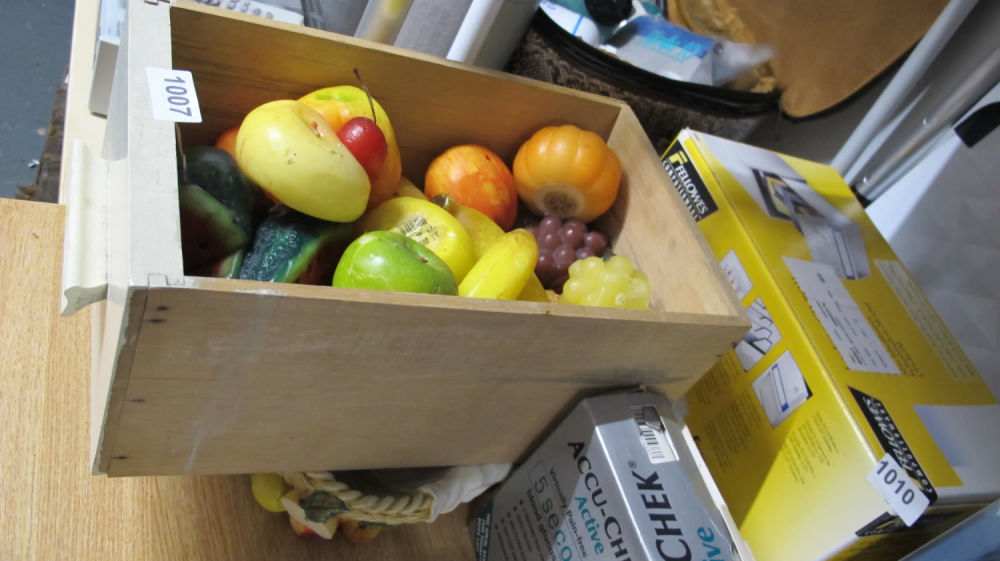 Lot 1007: A box of fake fruit