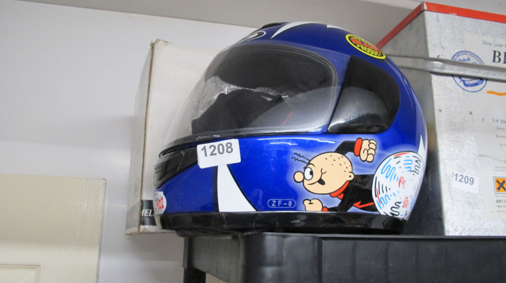 Lot 1208: Billy the Whizz limited edition crash helmet