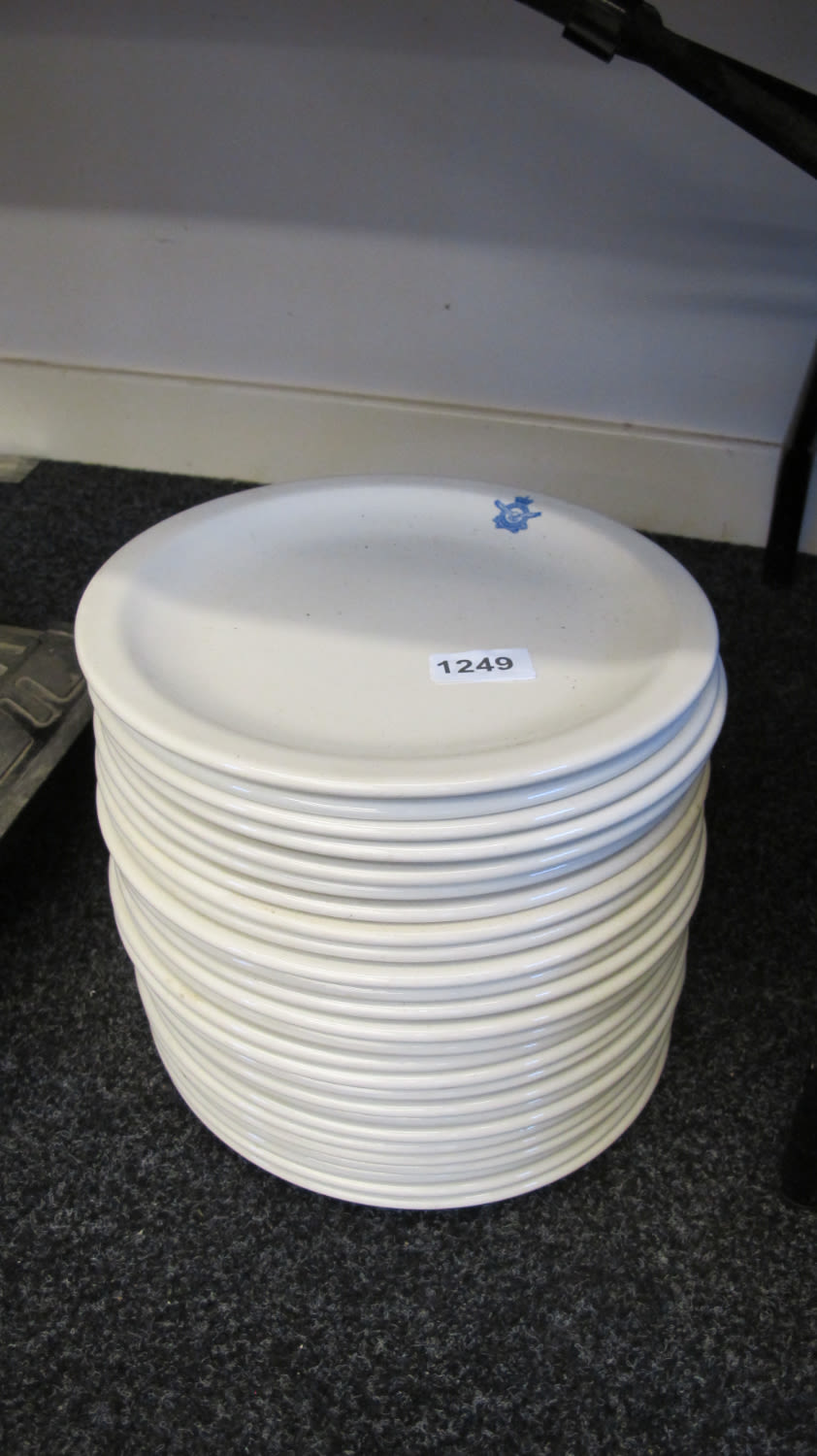 Lot 1249: large quantity of vintage Naval serving plates