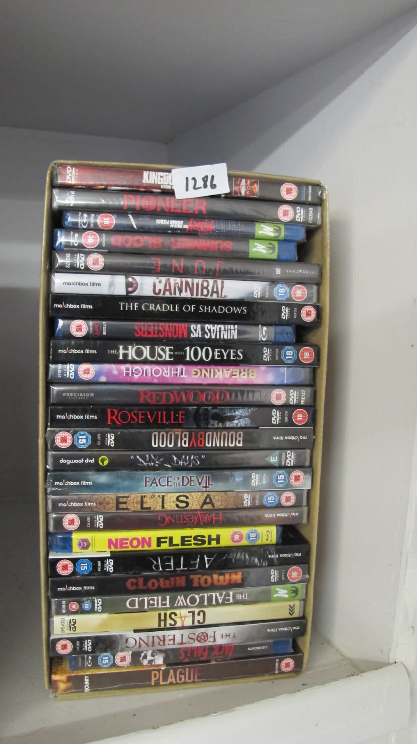 Lot 1286: Box of DVD's