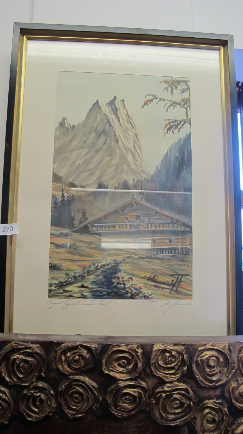Lot 220: Framed and glazed Japanese painting