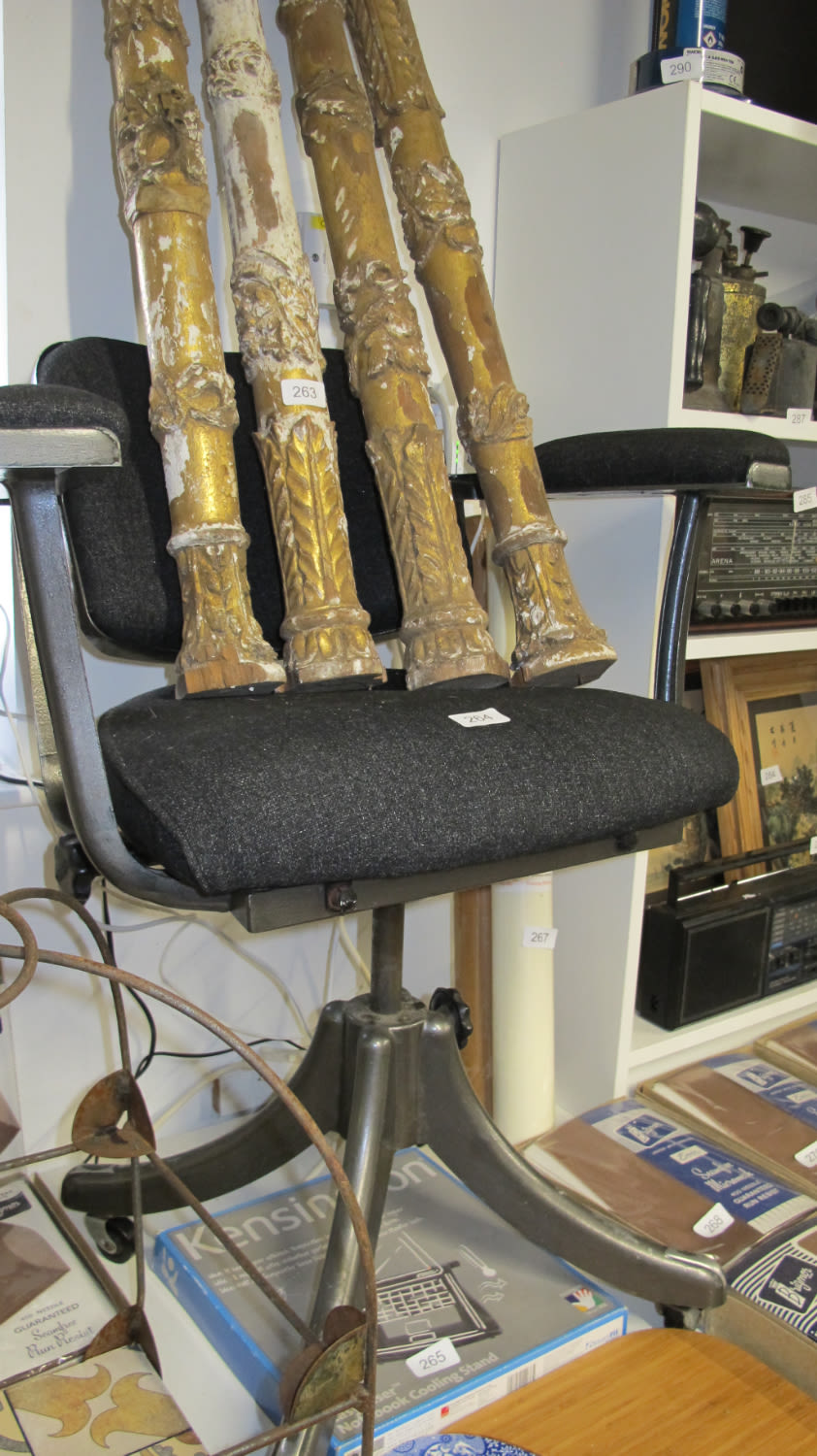 Lot 264: Vintage Tansad engineers swivel office chair