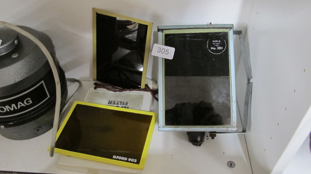 Lot 305: Darkroom safe light and filters