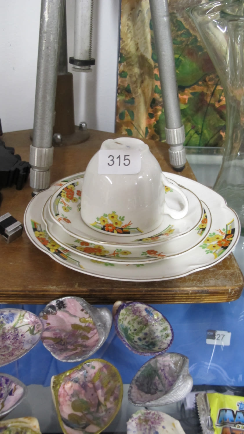 Lot 315: Vintage trio and sandwich plate