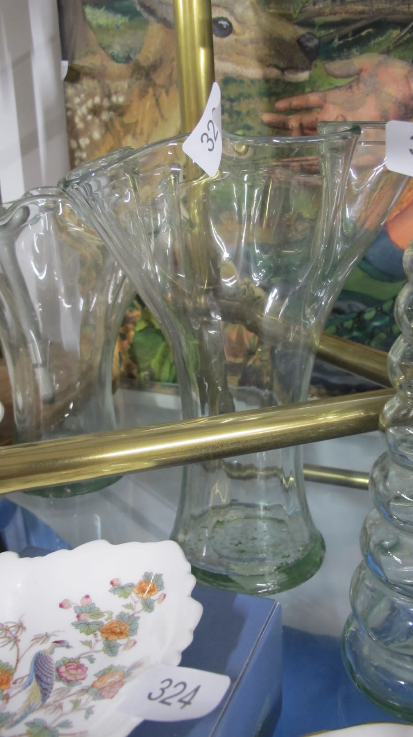 Lot 320: Glass ruffle vase
