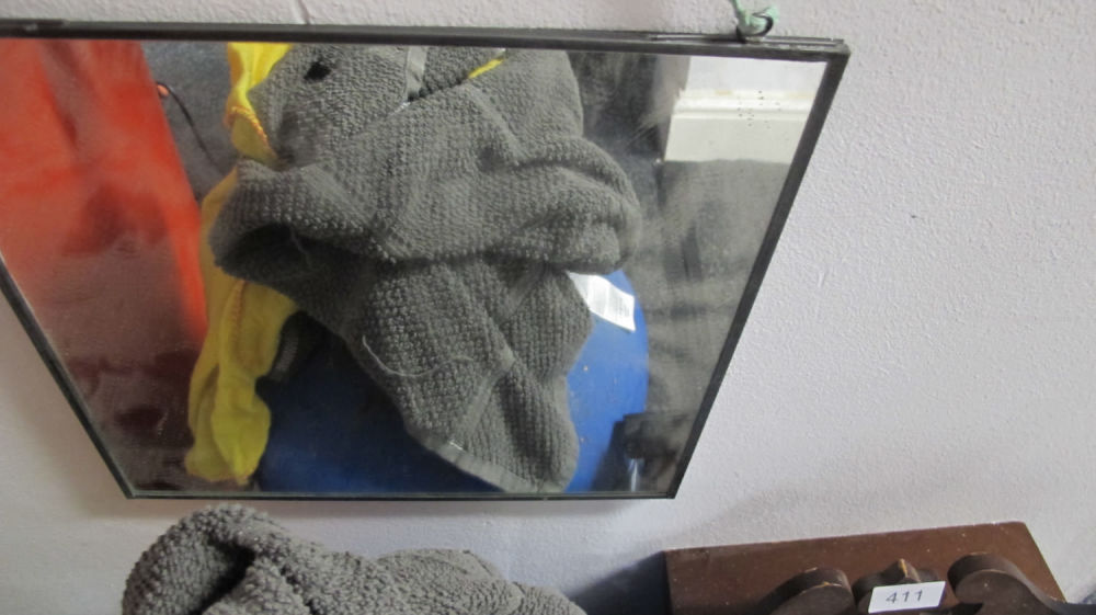 Lot 410: Vintage lead framed mirror