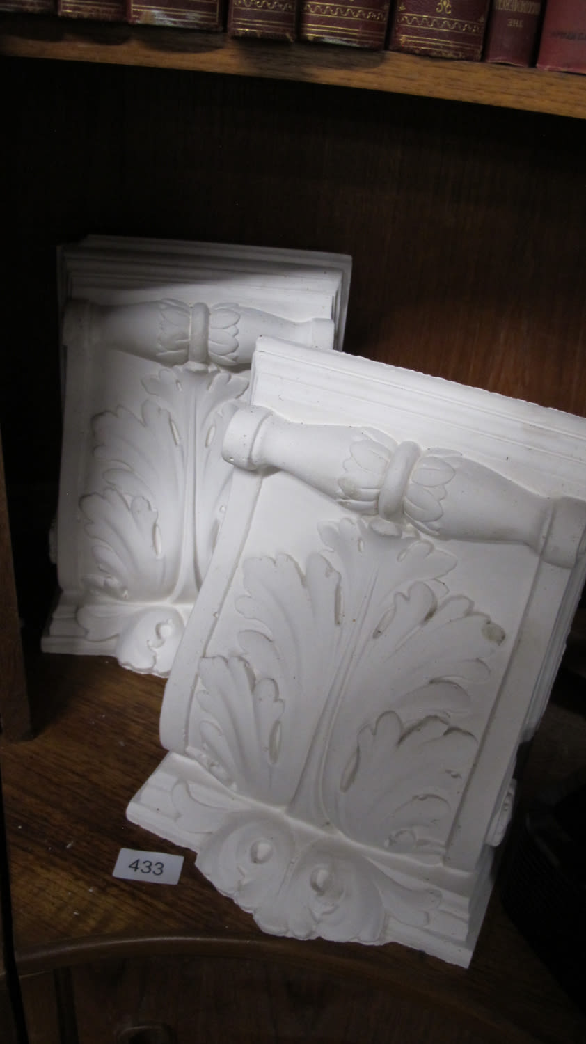Lot 433: 2 x Decorative extra large plaster corbel mouldings