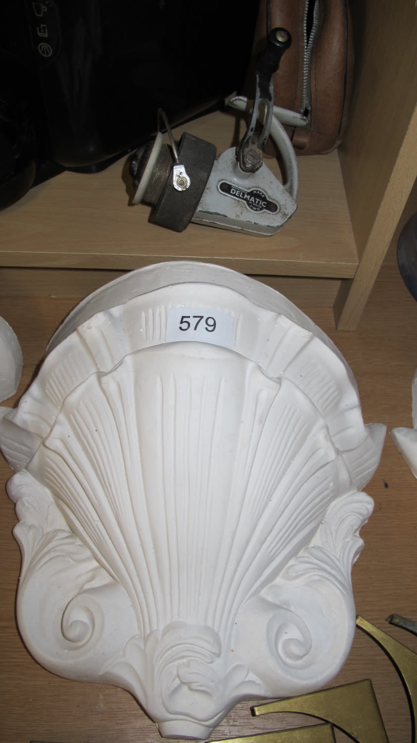 Lot 579:  Decorative large plaster corbel shell moulding