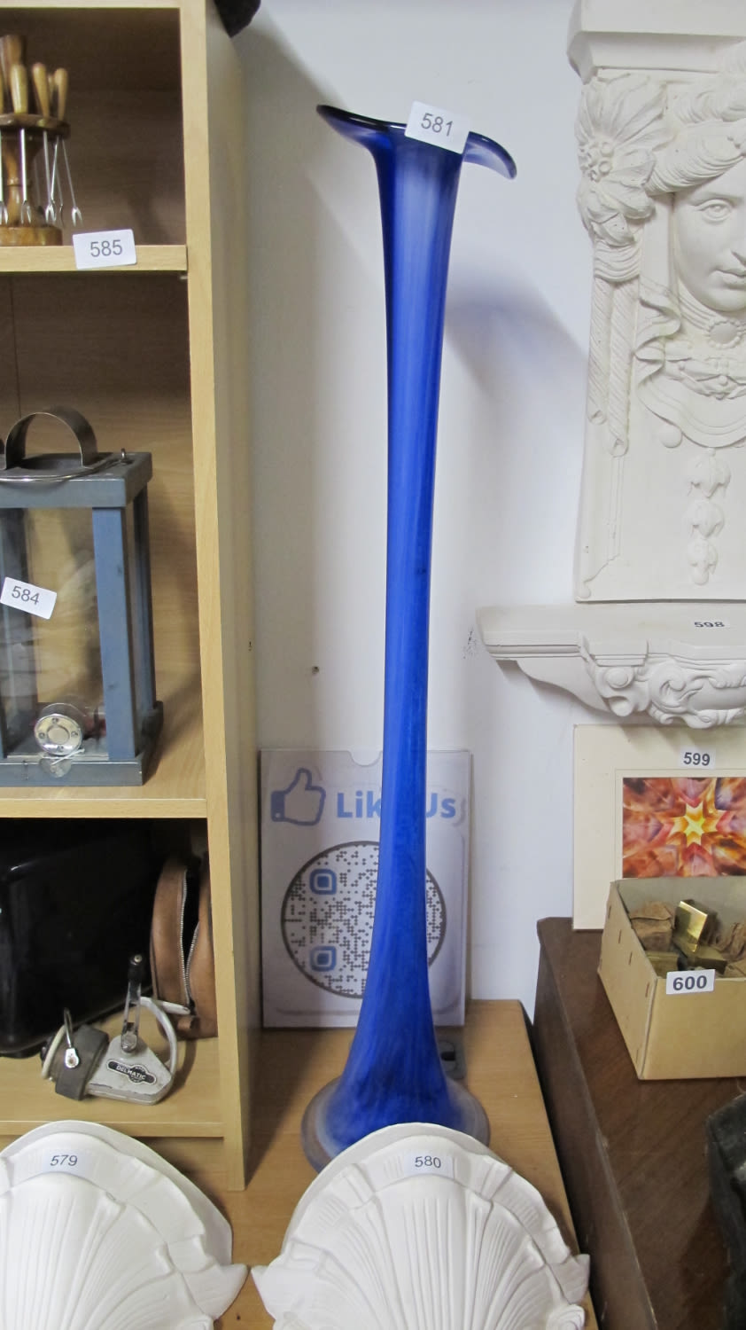 Lot 581: Very large blue art glass jack in the...