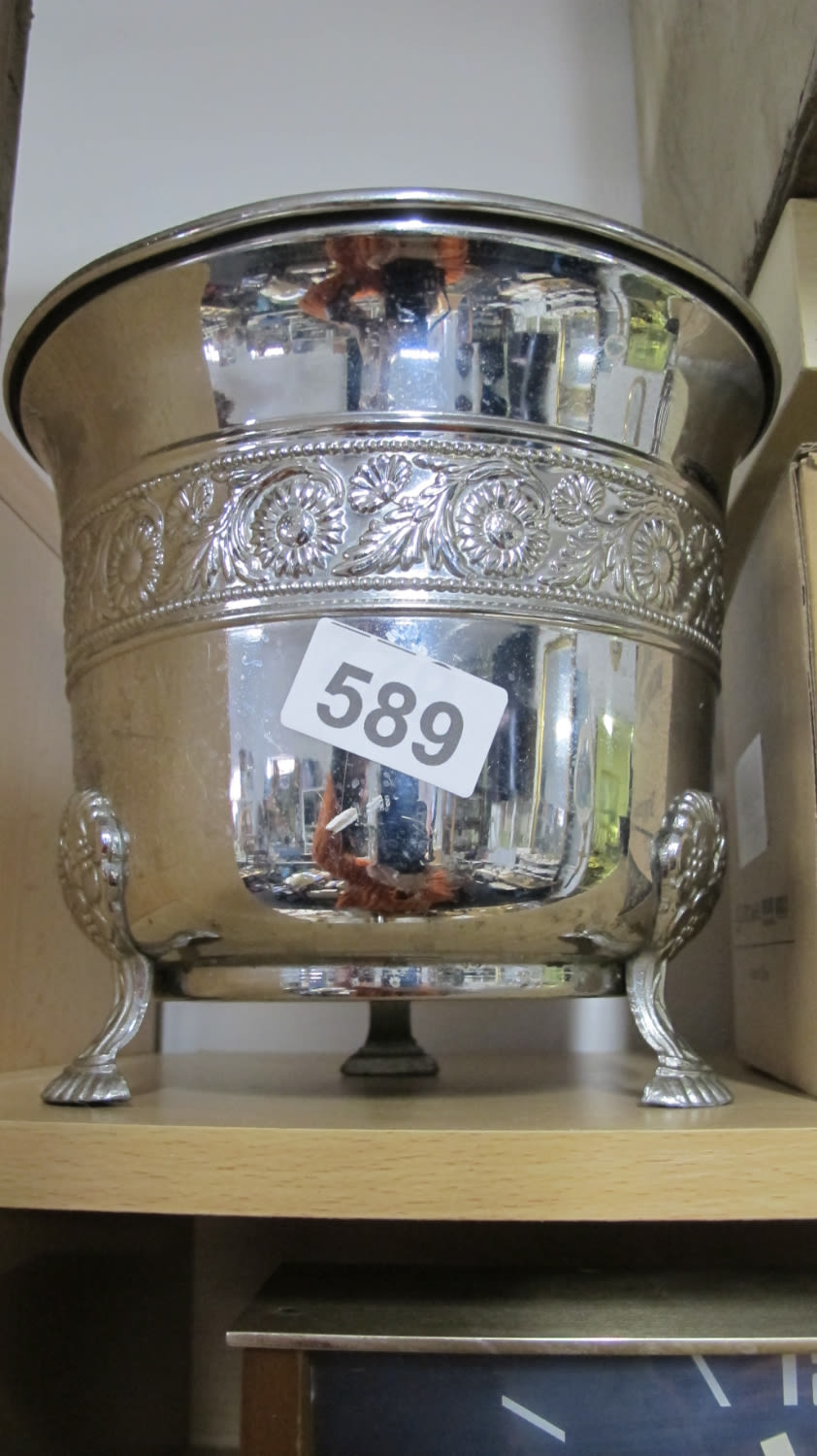 Lot 589: Chrome planter