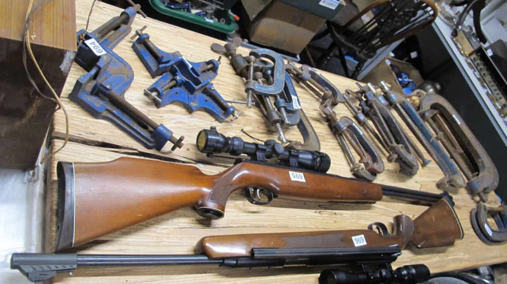 Lot 695: Quality high powered  German  H Weihraugh sportwaffen 22...