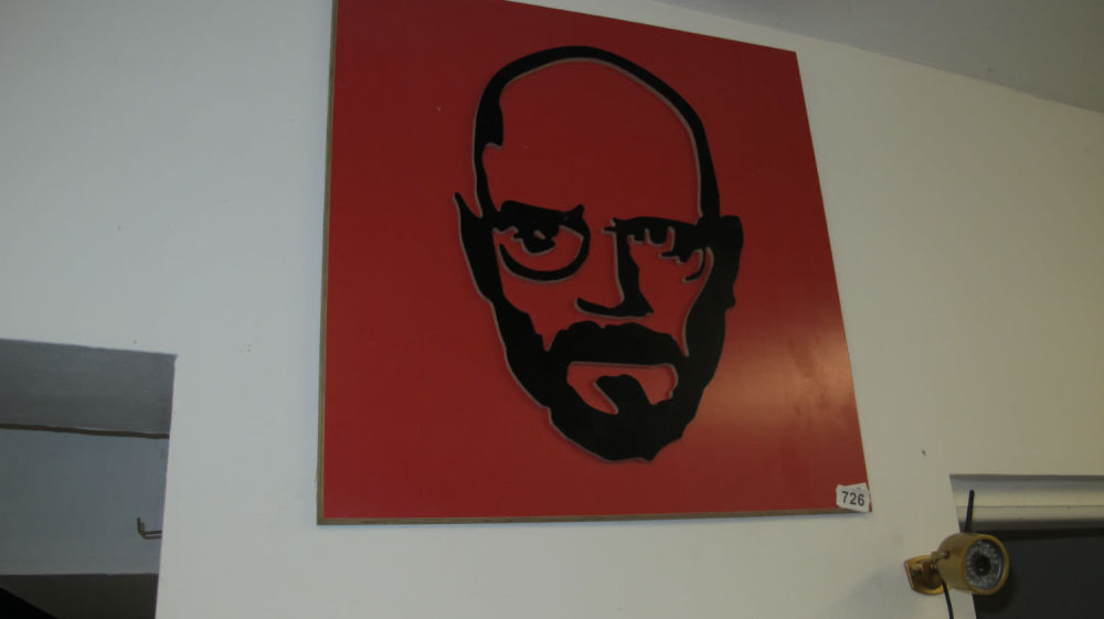 Lot 726: Sir Clive Sinclair wooden wall art