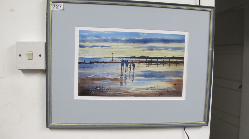 Lot 727: Framed and glazed painting
