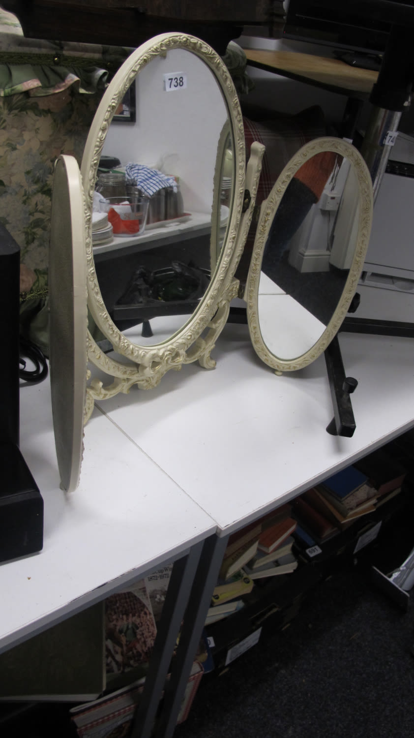 Lot 738: Triptych mirror
